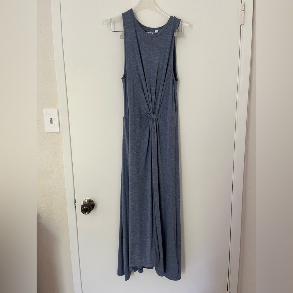 GAP Gray Pleated Halter Maxi Dress